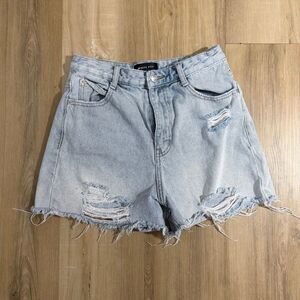 White Fox Distressed Cut Off Jean Shorts Sz M Denim Baddie Street Style Y2K Alt